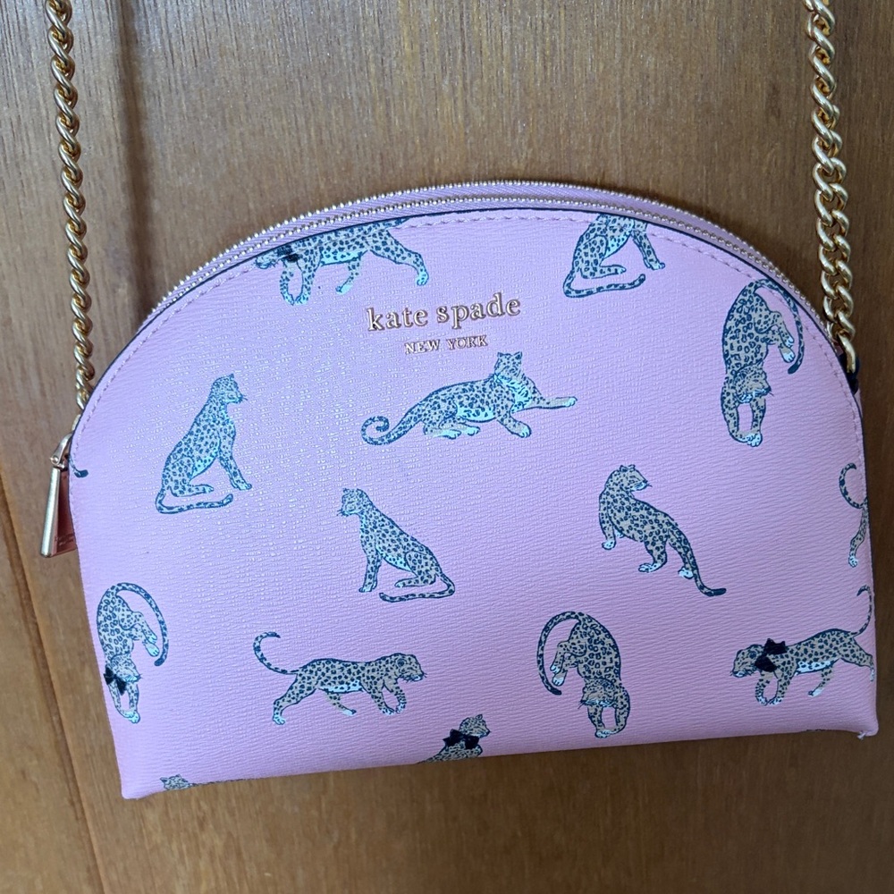 kate spade Pink Dome Crossbody with Leopard Motif